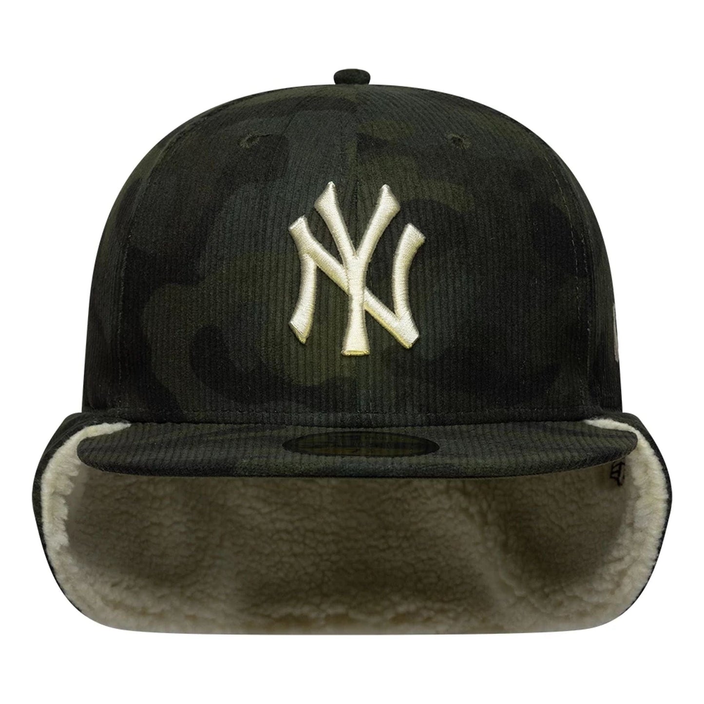 Pictured is this MLB Cord New York Yankees Downflap 59FIFTY Fitted cap in green. 5
