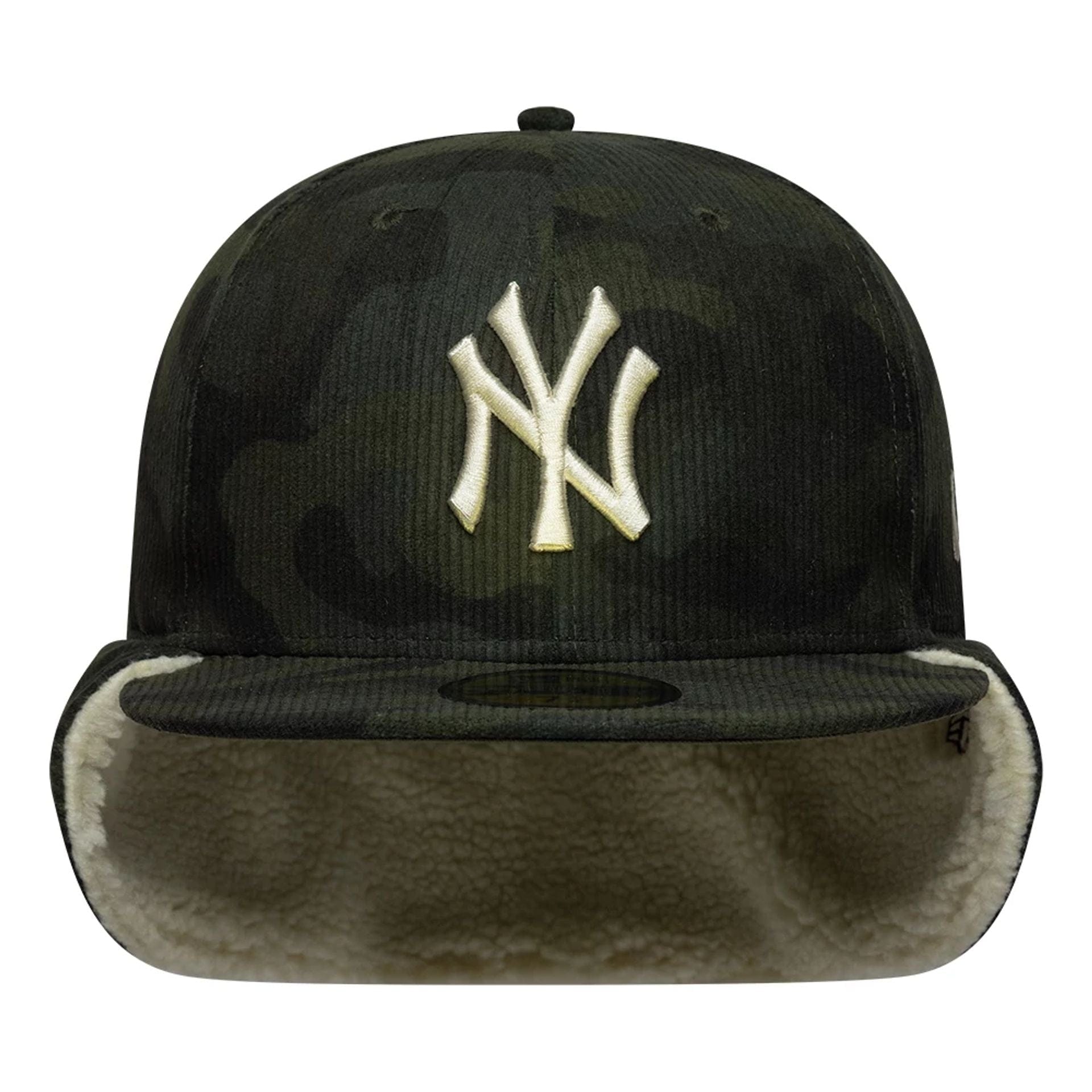 Pictured is this MLB Cord New York Yankees Downflap 59FIFTY Fitted cap in green. 5