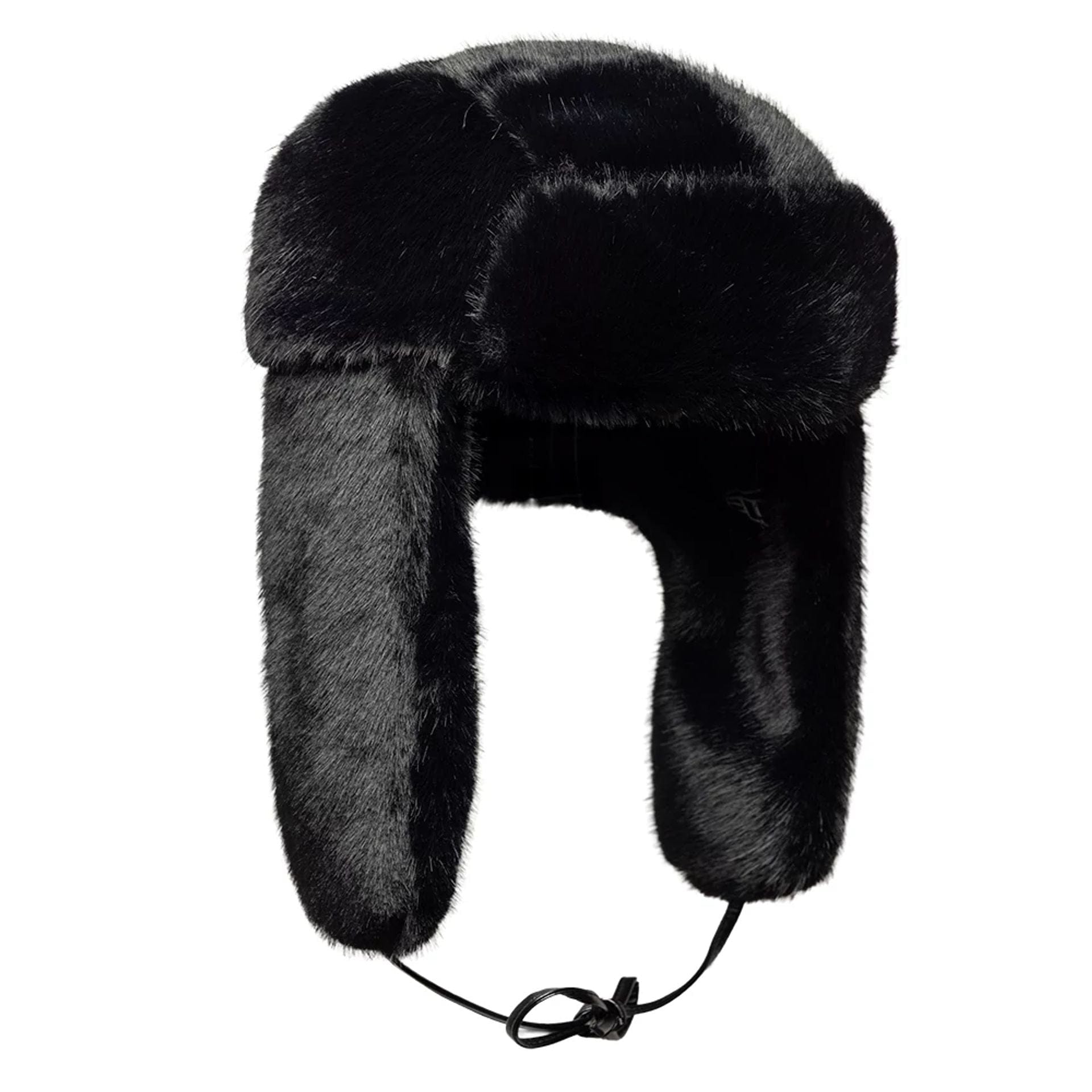 Pictured is this New Era Faux Fur Trapper hat in black. 8