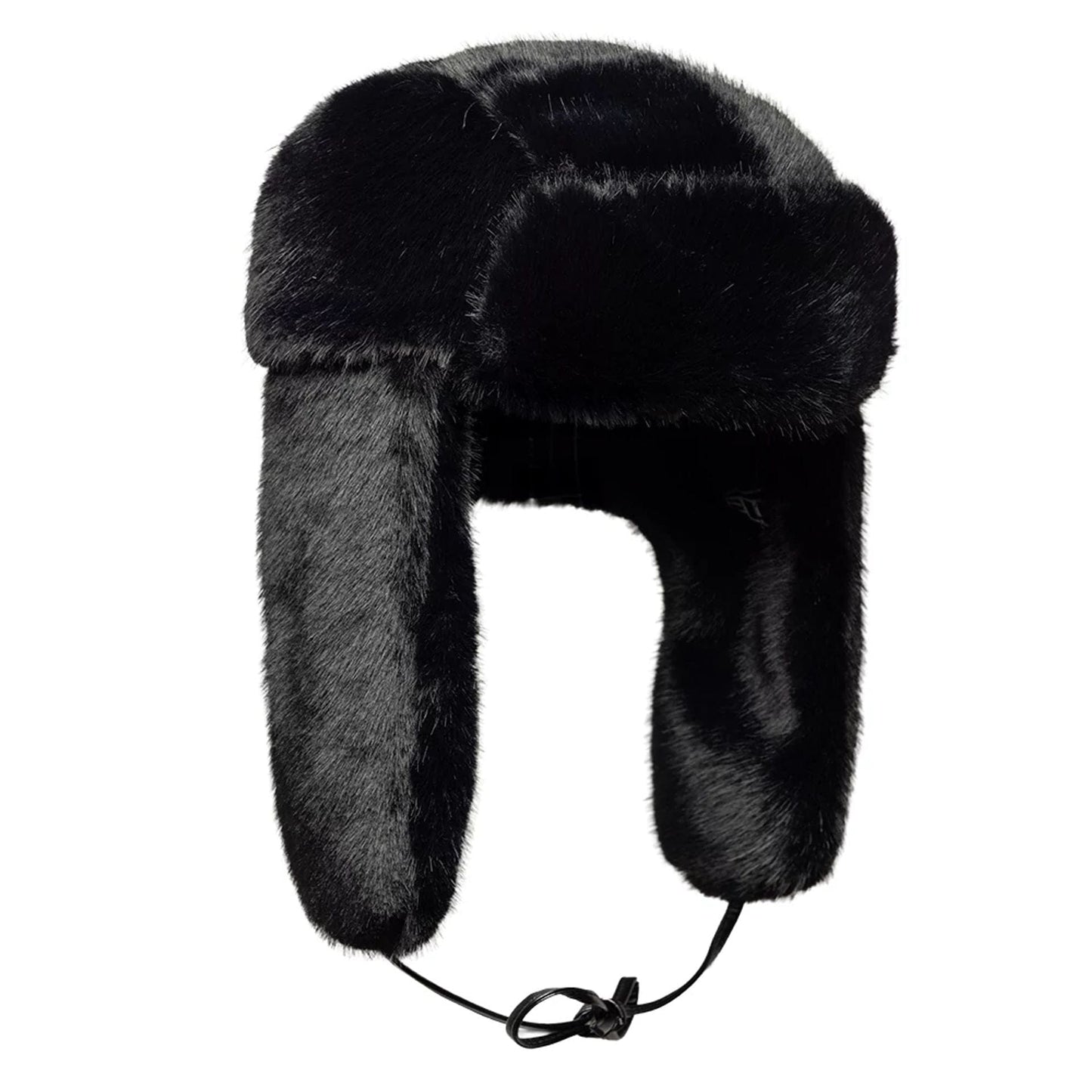 Pictured is this New Era Faux Fur Trapper hat in black. 8