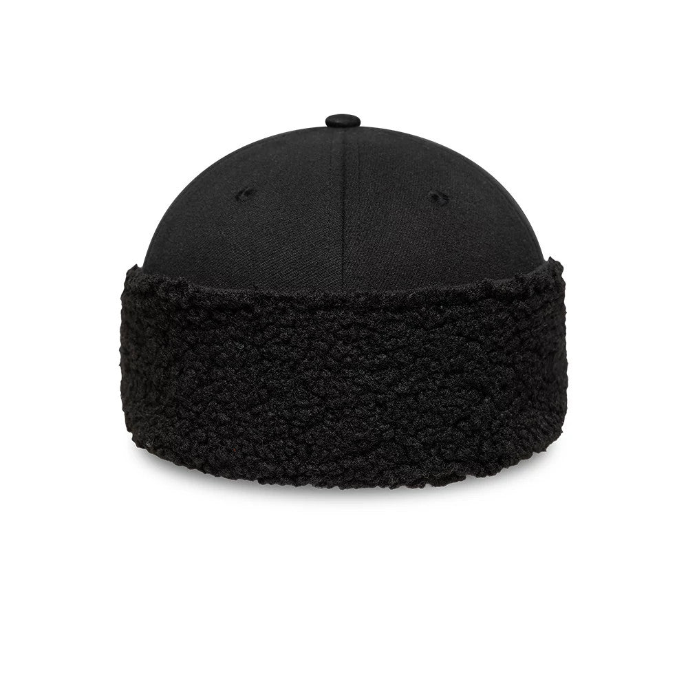 Pictured in this New Era Black 39THIRTY Downflap Stretch Fit Cap 2