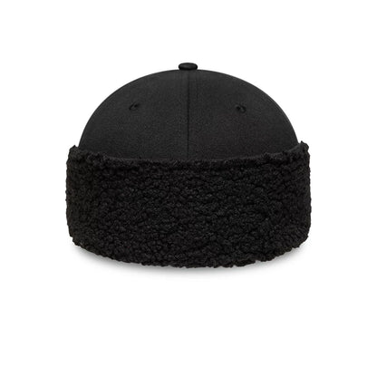 Pictured in this New Era Black 39THIRTY Downflap Stretch Fit Cap 2