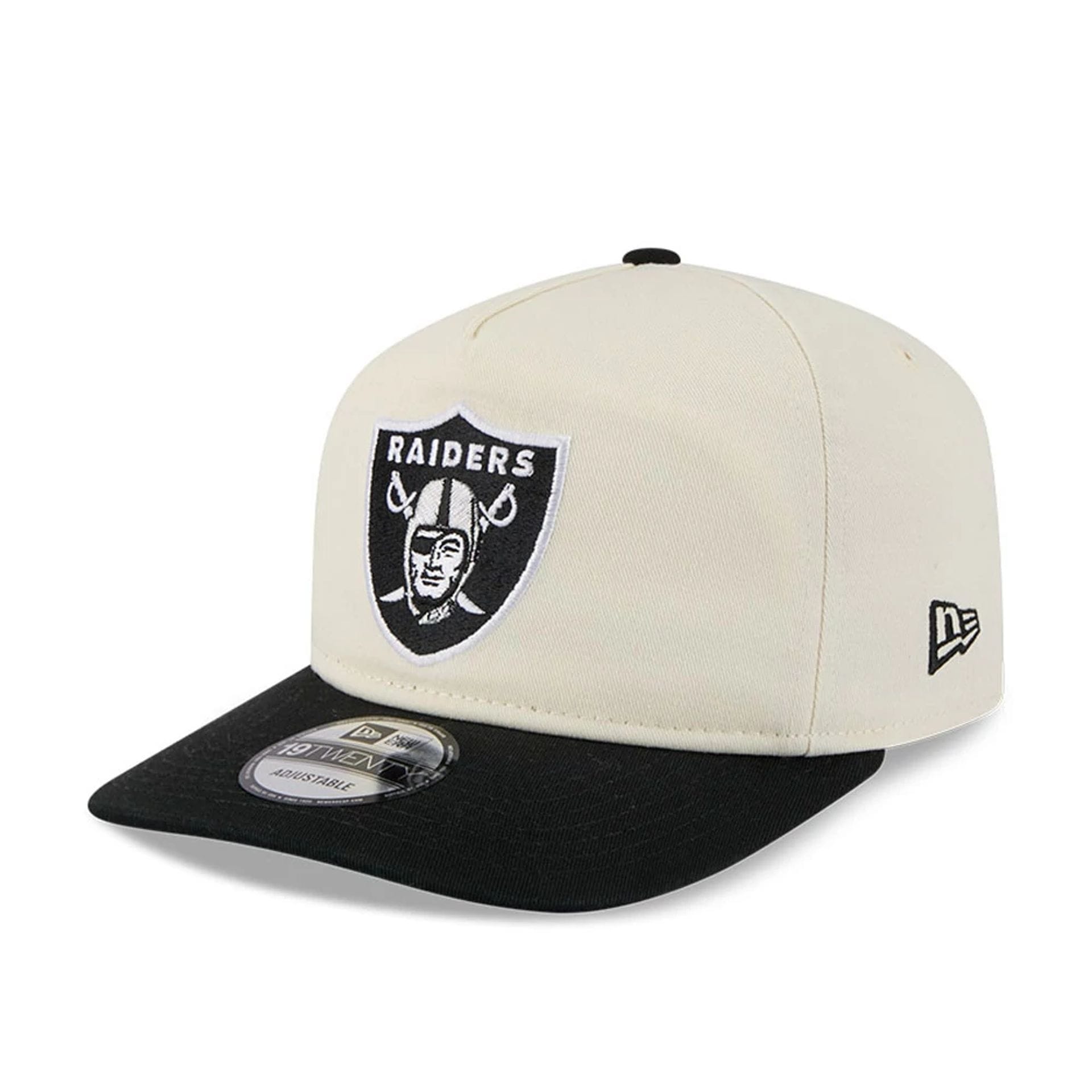 Pictured is this NFL 2 Tone Washed Las Vegas Raiders 19TWENTY cap in cream. 1