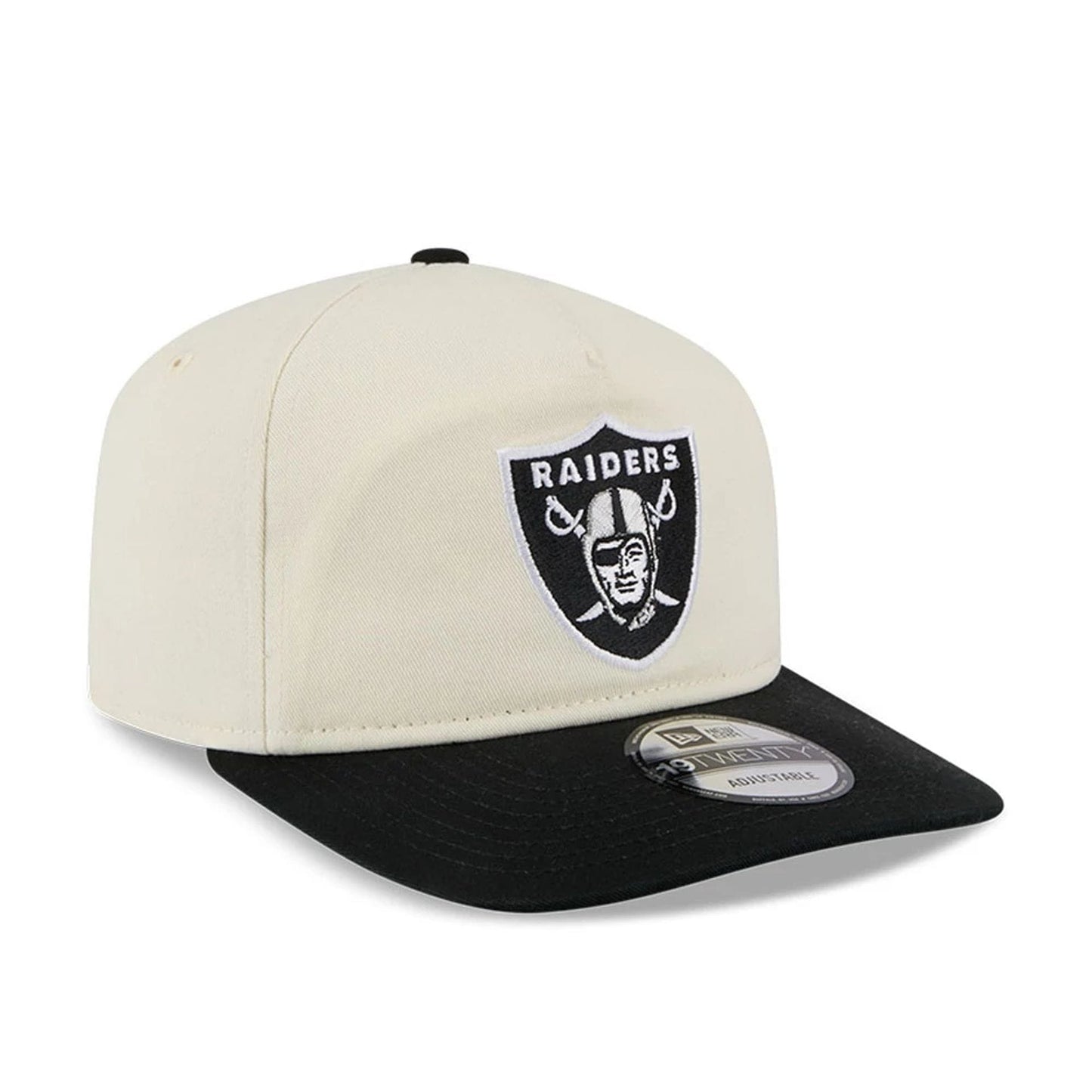 Pictured is this NFL 2 Tone Washed Las Vegas Raiders 19TWENTY cap in cream. 4