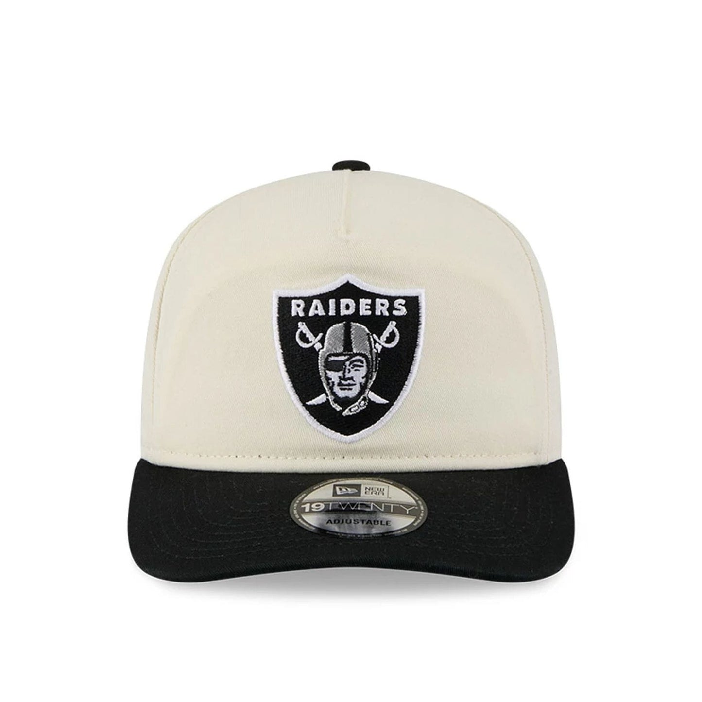 Pictured is this NFL 2 Tone Washed Las Vegas Raiders 19TWENTY cap in cream. 3