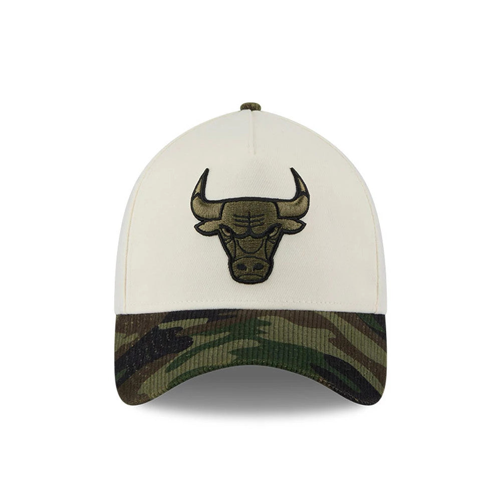 Pictured is this NBA Chicago Bulls 39THIRTY A-Frame Stretch Fit cap in Cream 3