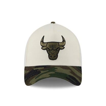 Pictured is this NBA Chicago Bulls 39THIRTY A-Frame Stretch Fit cap in Cream 3
