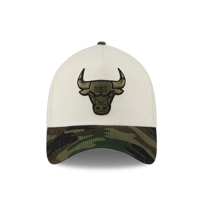 Pictured is this NBA Chicago Bulls 39THIRTY A-Frame Stretch Fit cap in Cream 3