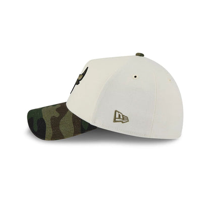 Pictured is this NBA Chicago Bulls 39THIRTY A-Frame Stretch Fit cap in Cream 5