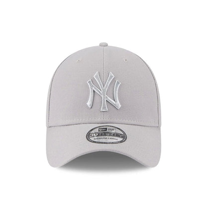 Pictured is this MLB Metallic New York Yankees 39THIRTY Stretch Fit cap in grey. 2