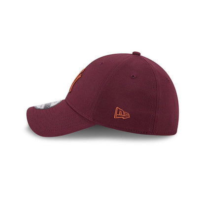 Pictured is this MLB Frosted Rust New York Yankees 39THIRTY Stretch Fit cap in dark red. 5