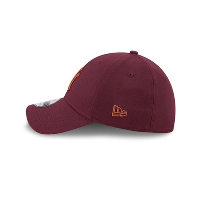 Pictured is this MLB Frosted Rust New York Yankees 39THIRTY Stretch Fit cap in dark red. 5
