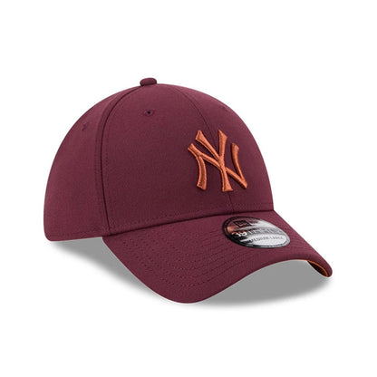 Pictured is this MLB Frosted Rust New York Yankees 39THIRTY Stretch Fit cap in dark red. 4