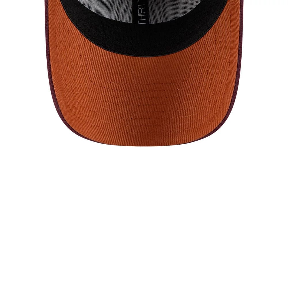 Pictured is this MLB Frosted Rust New York Yankees 39THIRTY Stretch Fit cap in dark red. 2