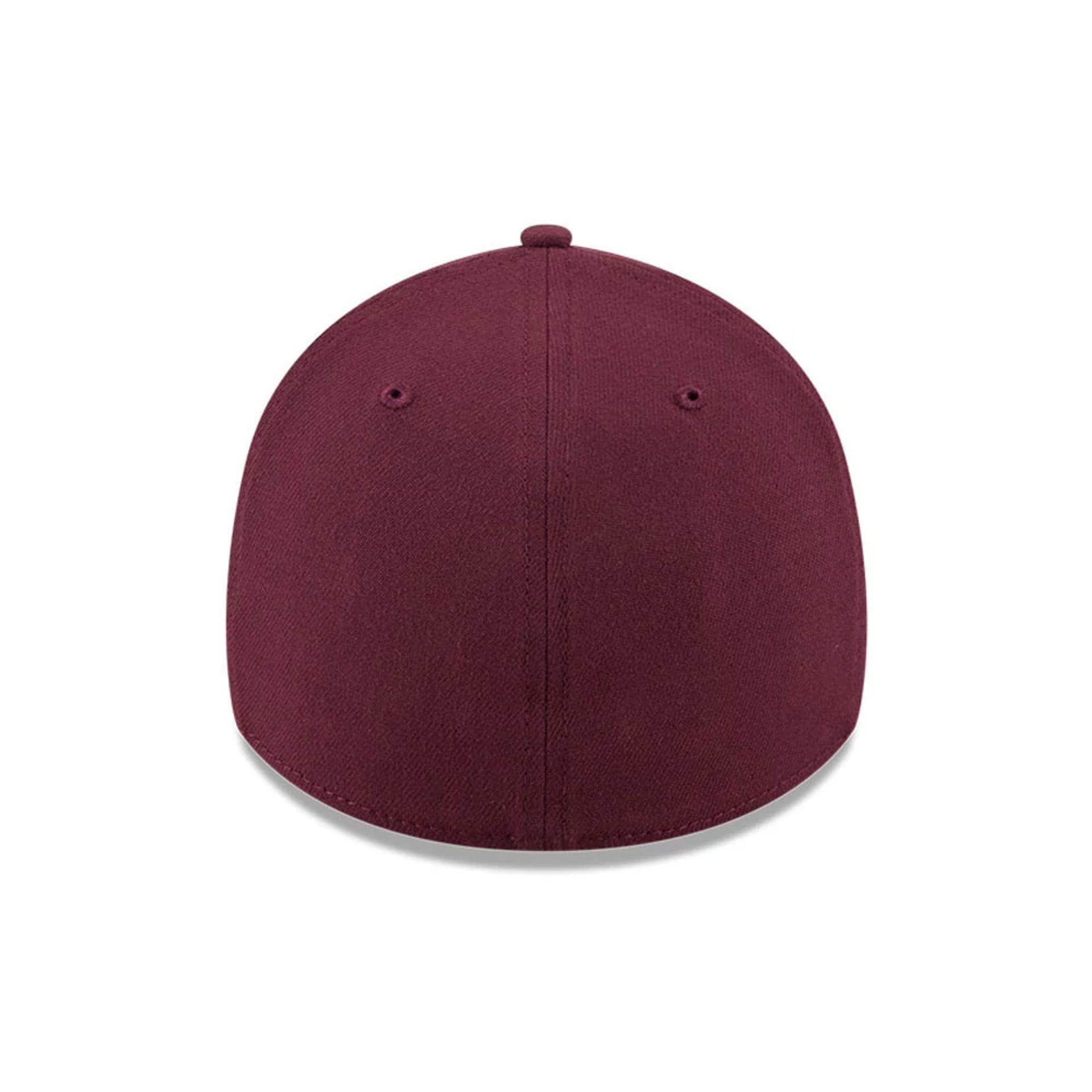 Pictured is this MLB Frosted Rust LA Dodgers 39THIRTY Stretch Fit cap in dark red. 7