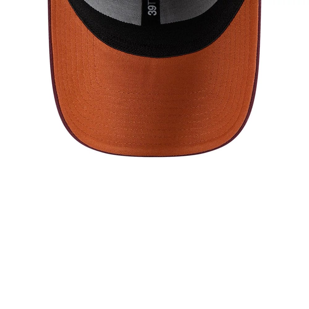 Pictured is this MLB Frosted Rust LA Dodgers 39THIRTY Stretch Fit cap in dark red. 2