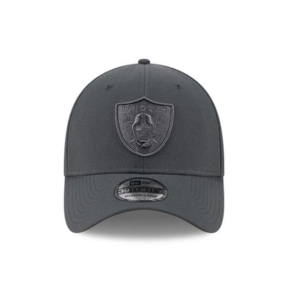 Pictured is this NFL Steel Las Vegas Raiders 39THIRTY Stretch Fit cap in charcoal. 2