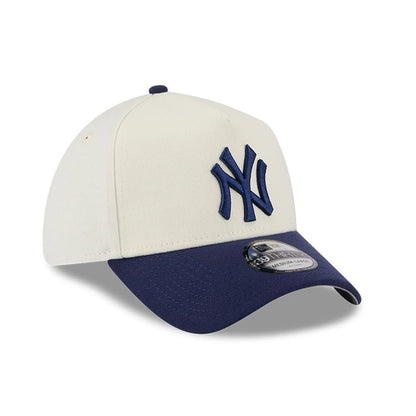 Pictured is this MLB Chrome New York Yankees 39THIRTY A-Frame Stretch Fit cap in Navy. 5