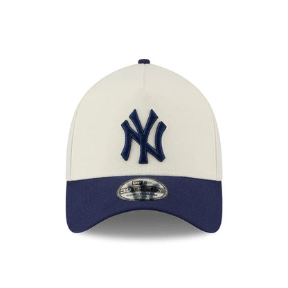 Pictured is this MLB Chrome New York Yankees 39THIRTY A-Frame Stretch Fit cap in cream. 4