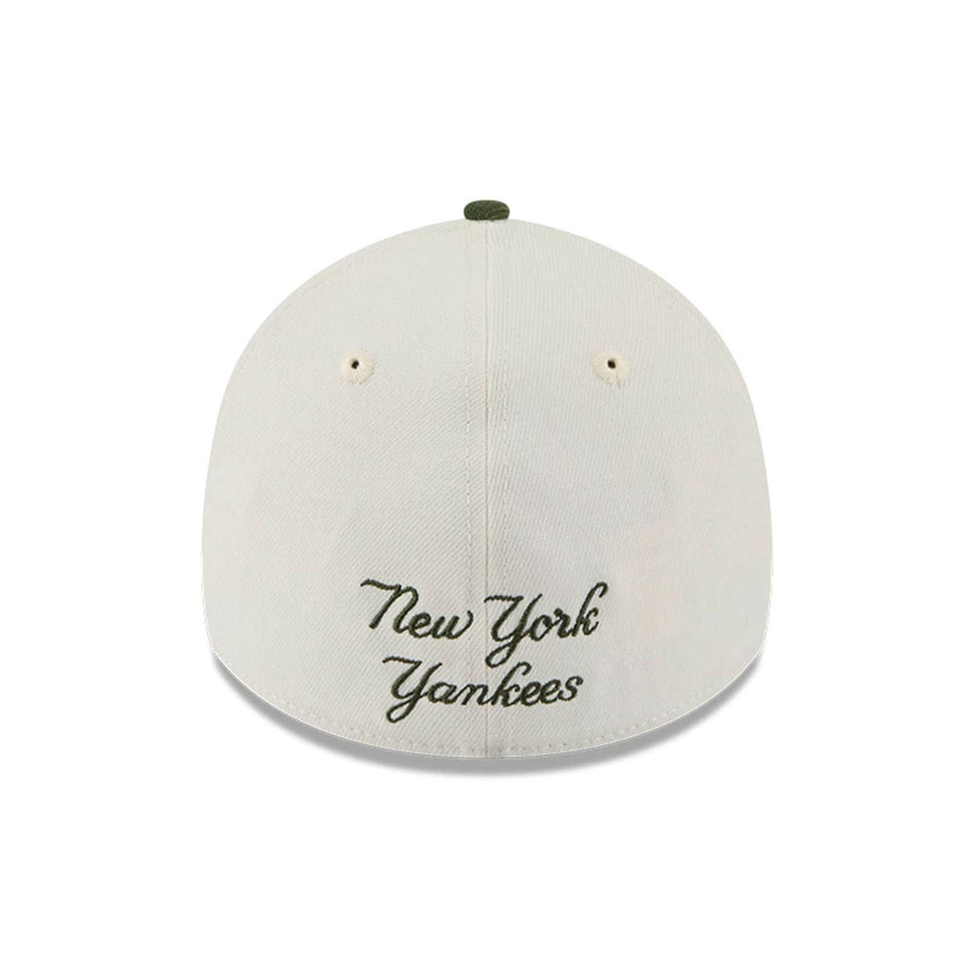 Pictured is this MLB Chrome New York Yankees 39THIRTY A-Frame Stretch Fit cap in Dark Green. 3