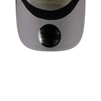 Pictured is this NBA Camo Visor LA Lakers 39THIRTY A-Frame Stretch Fit cap in Cream. 2