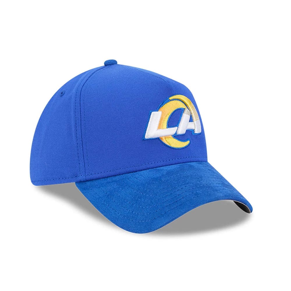 Pictured is this NFL Suede LA Rams 39THIRTY A-Frame Stretch Fit cap in Blue. 4