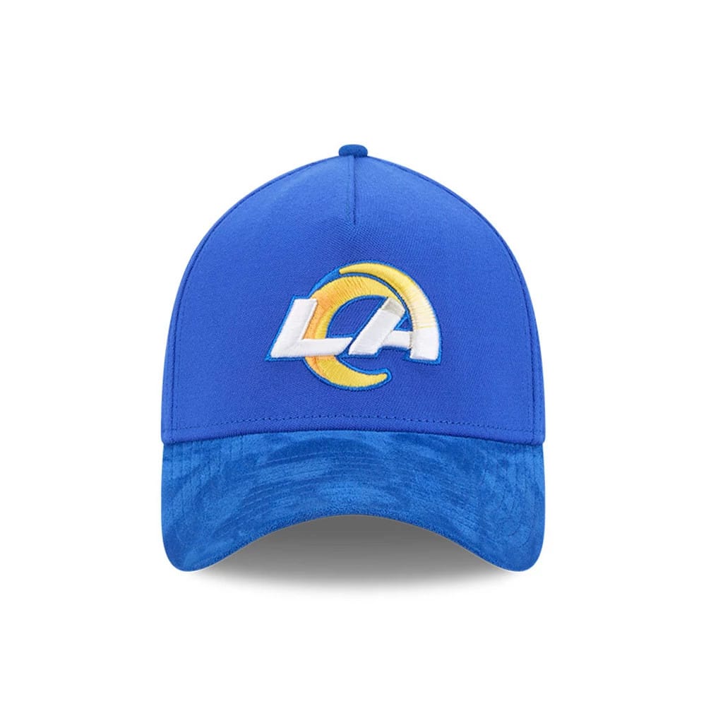 Pictured is this NFL Suede LA Rams 39THIRTY A-Frame Stretch Fit cap in Blue. 3