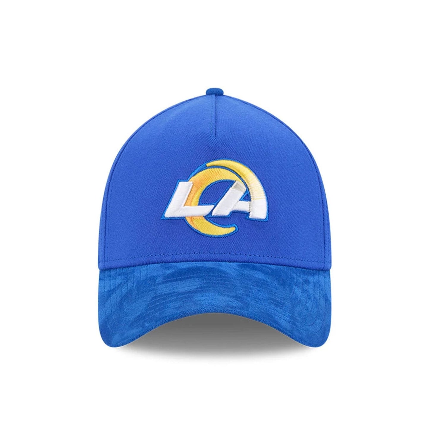 Pictured is this NFL Suede LA Rams 39THIRTY A-Frame Stretch Fit cap in Blue. 3