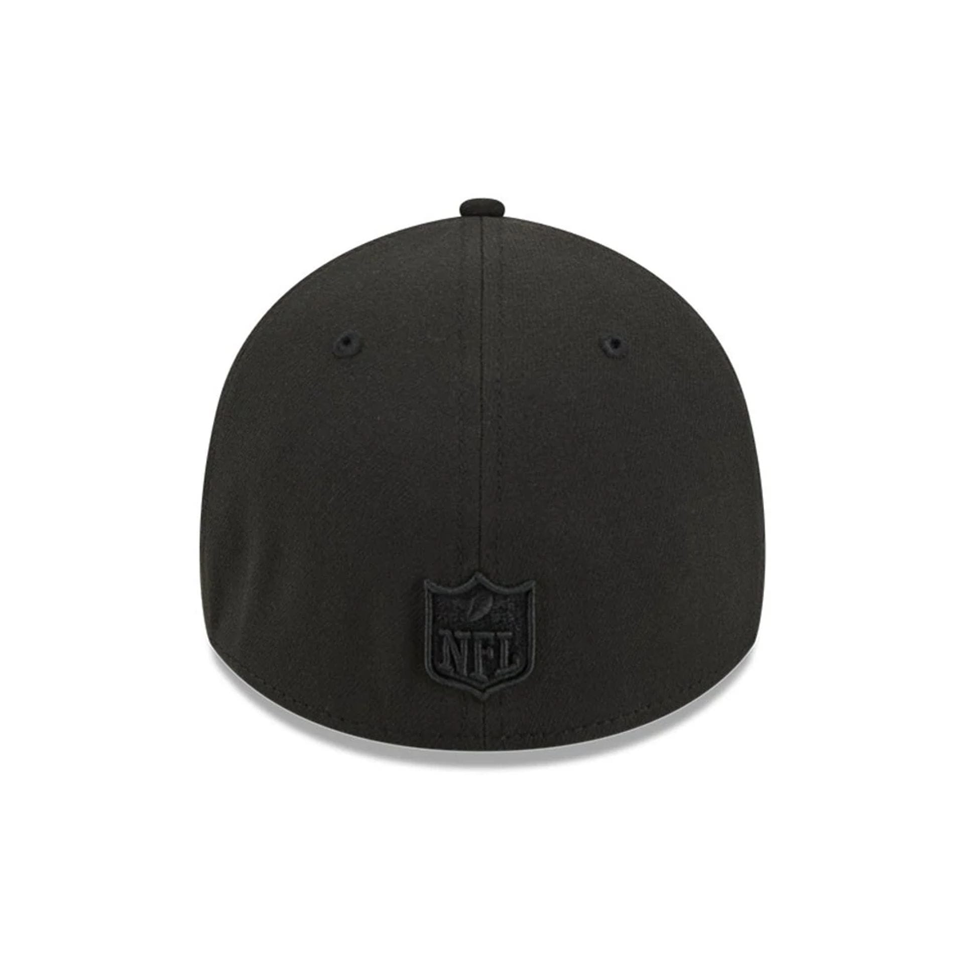 Pictured is this NFL Suede Las Vegas Raiders 39THIRTY A-Frame Stretch Fit cap in Black. 7