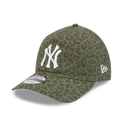 Pictured is this MLB Leopard New York Yankees 9TWENTY A-Frame cap in green. 1