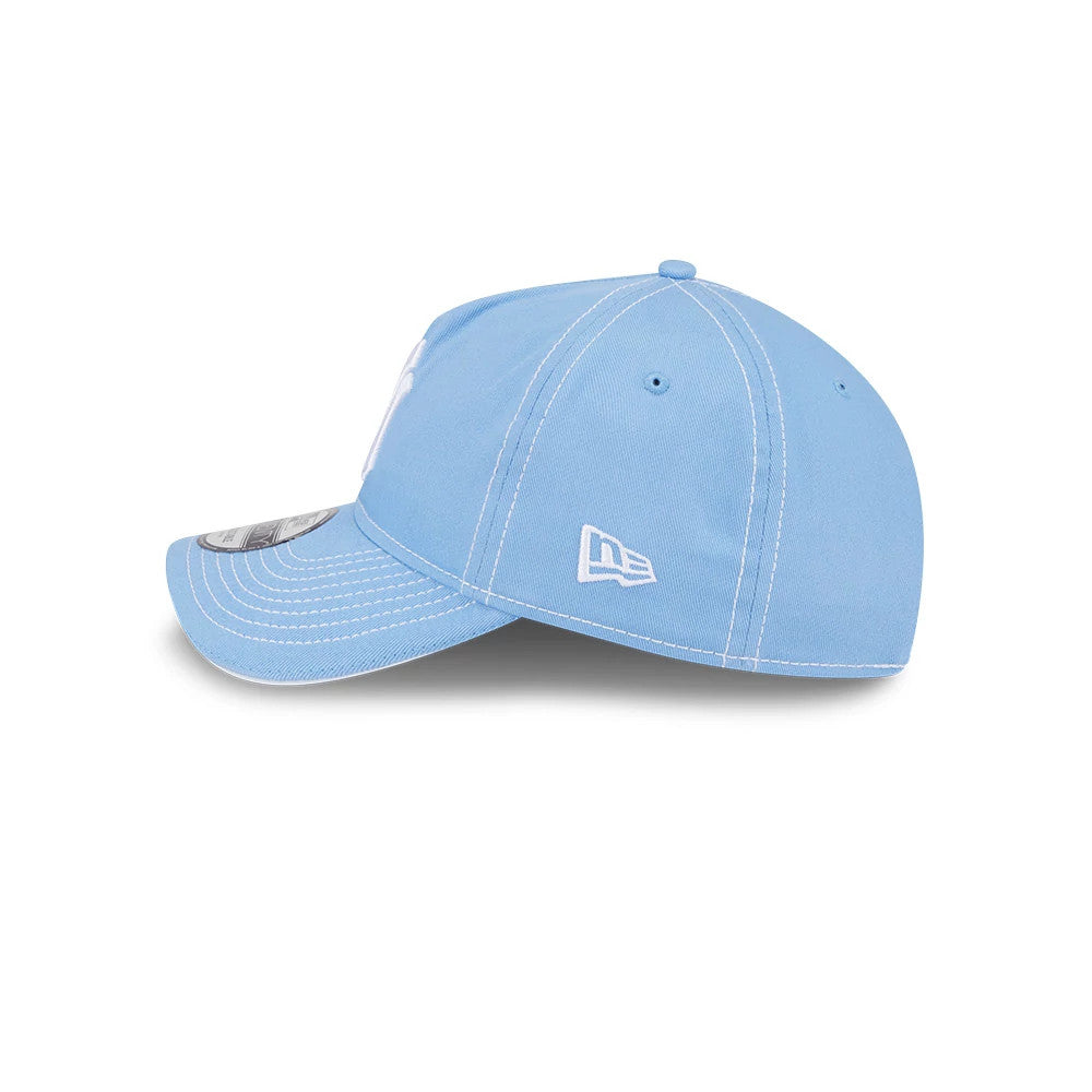 Pictured is this MLB Contrast New York Yankees 9TWENTY A-Frame cap in pastel blue. 4