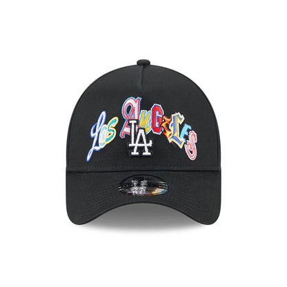 Pictured is this MLB Multi Letter LA Dodgers 9FORTY A-Frame cap in black. 3