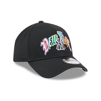 Pictured is this MLB Multi Letter New York Yankees 9FORTY A-Frame cap in black. 4