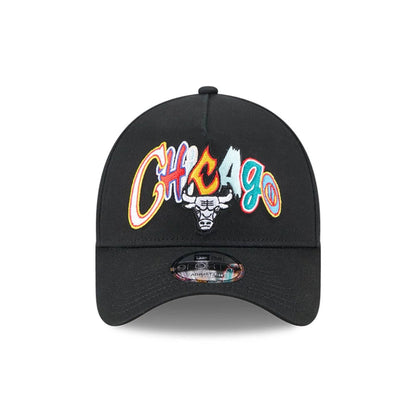 Pictured is this NBA Multi Letter Chicago Bulls 9FORTY A-Frame cap in black. 3