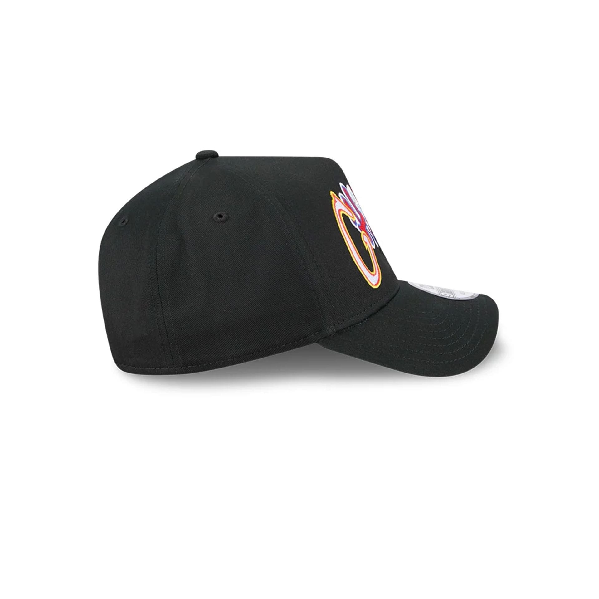 Pictured is this NBA Multi Letter Chicago Bulls 9FORTY A-Frame cap in black. 5