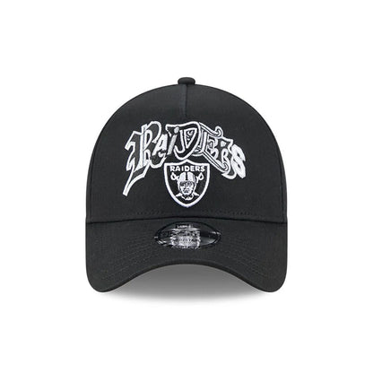 Pictured is this NBA Multi Letter Las Vegas Raiders 9FORTY A-Frame cap in black. 3