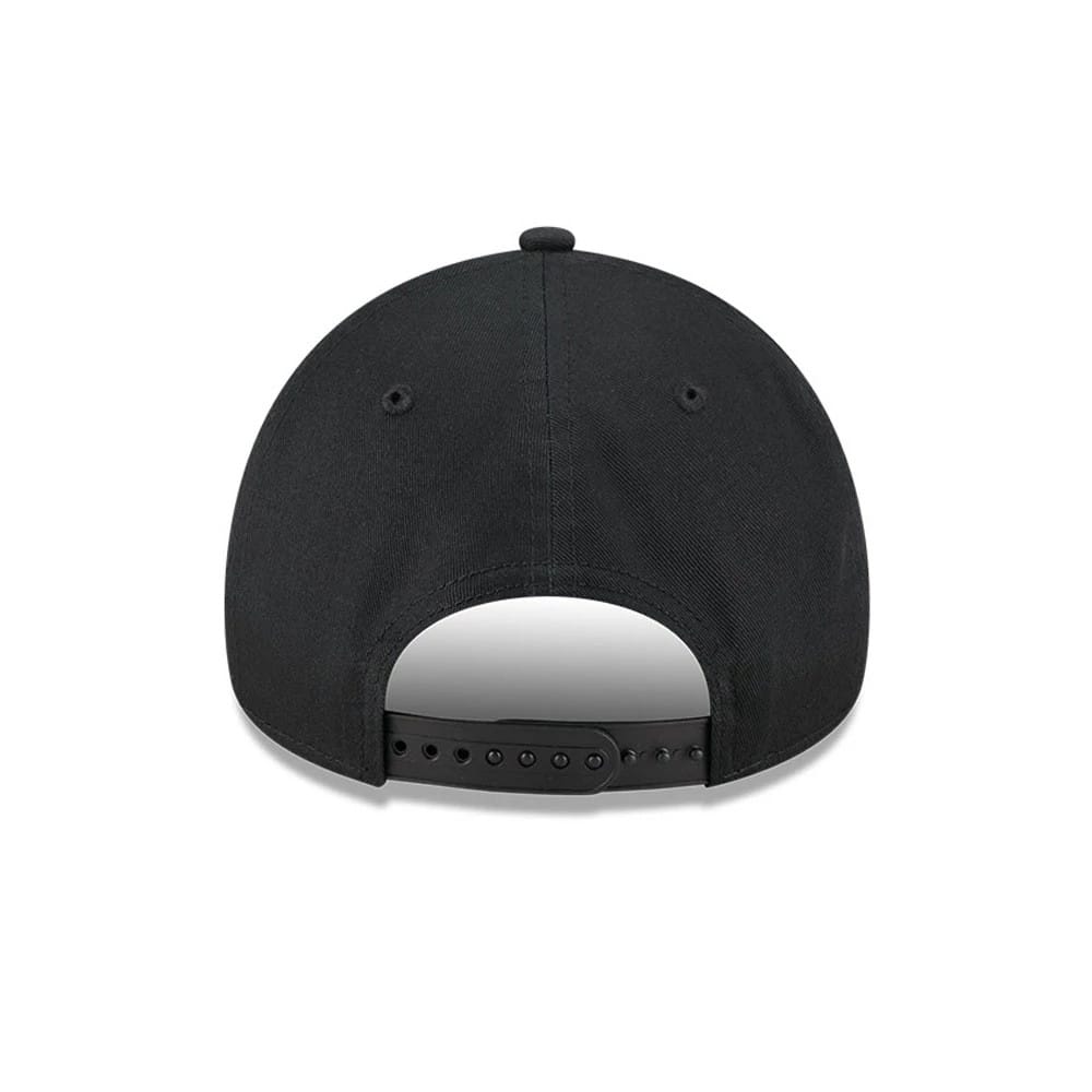 Pictured is this NBA Multi Letter Las Vegas Raiders 9FORTY A-Frame cap in black. 7
