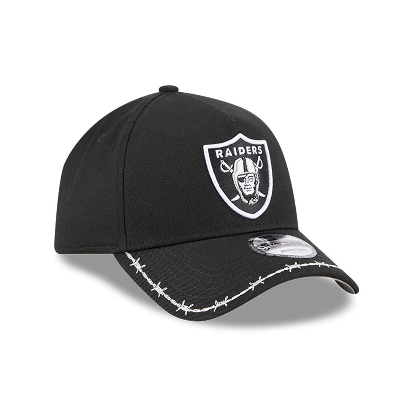 Pictured is this MLB Barb Visor Las Vegas Raiders 9FORTY A-Frame cap in black. 4