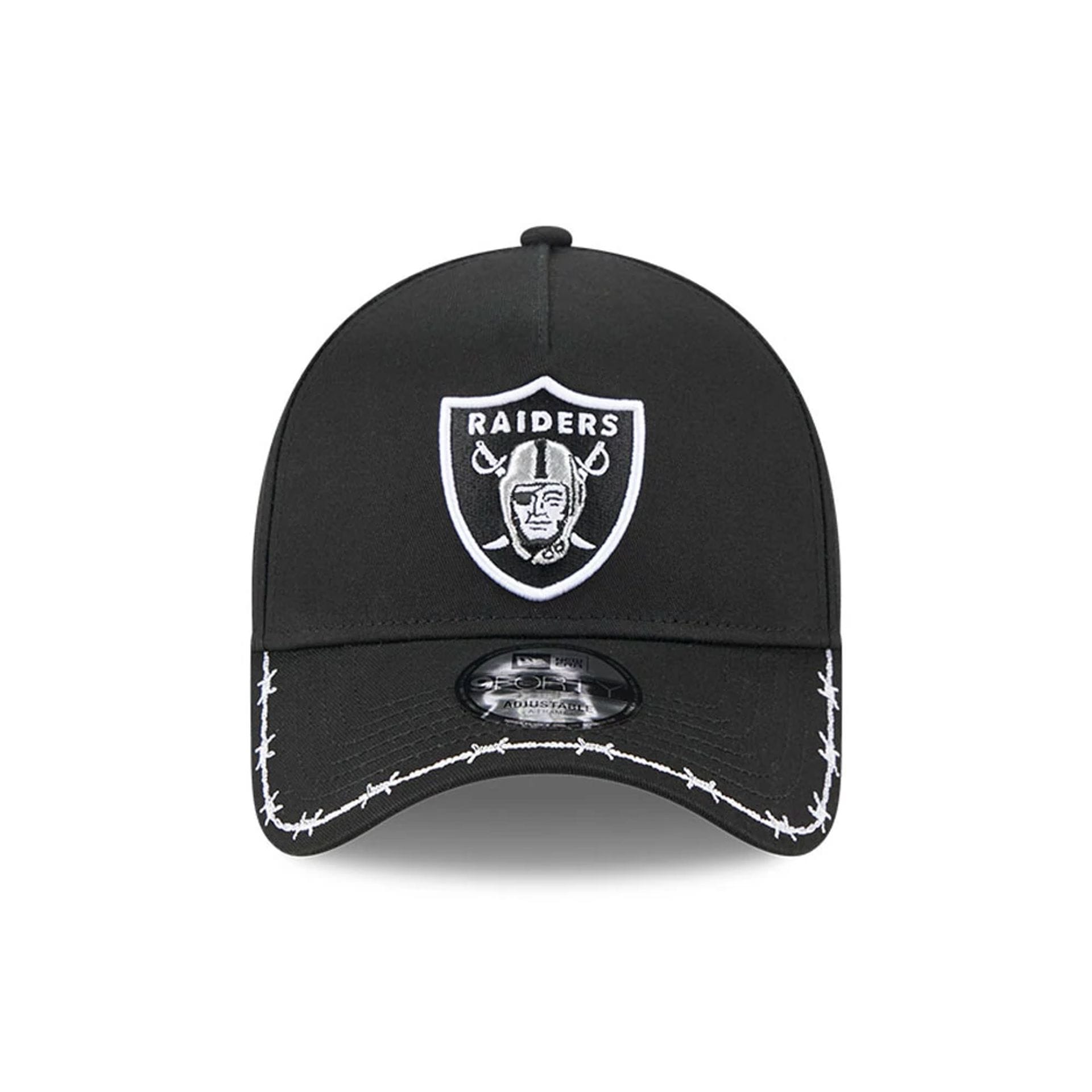 Pictured is this MLB Barb Visor Las Vegas Raiders 9FORTY A-Frame cap in black. 3