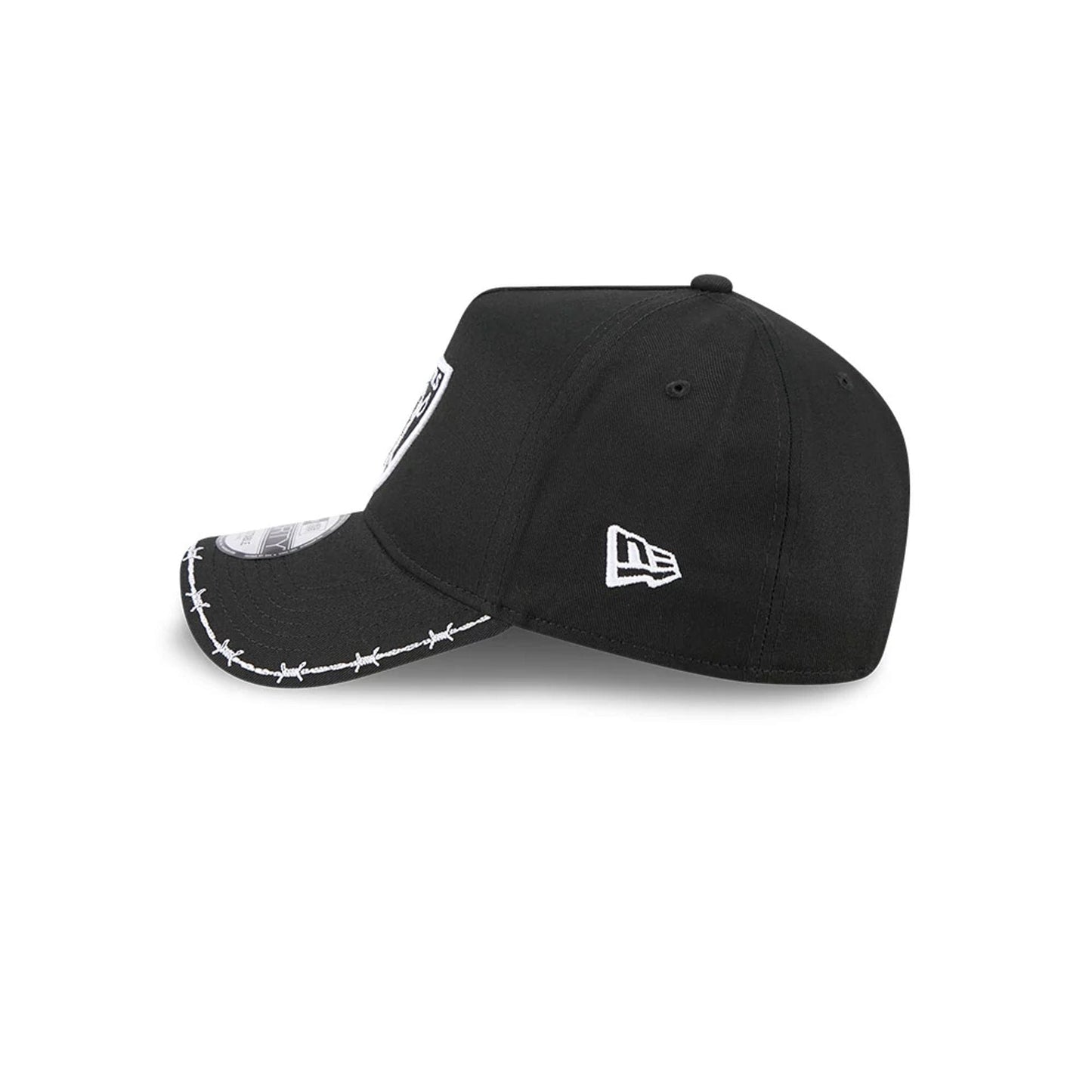 Pictured is this MLB Barb Visor Las Vegas Raiders 9FORTY A-Frame cap in black. 5