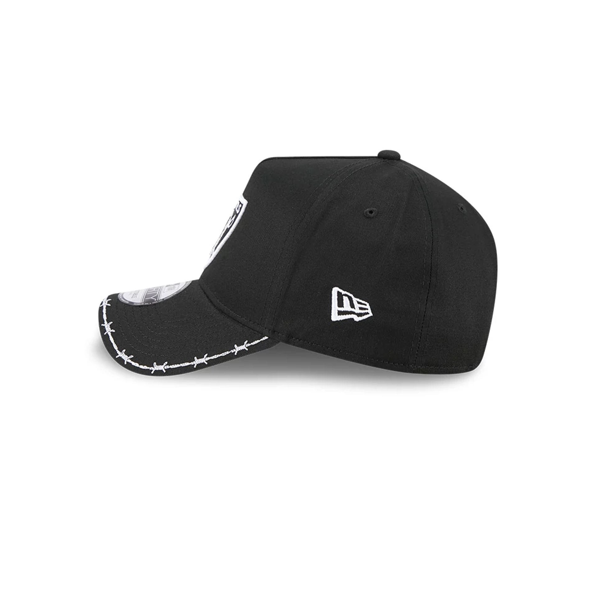 Pictured is this MLB Barb Visor Las Vegas Raiders 9FORTY A-Frame cap in black. 5