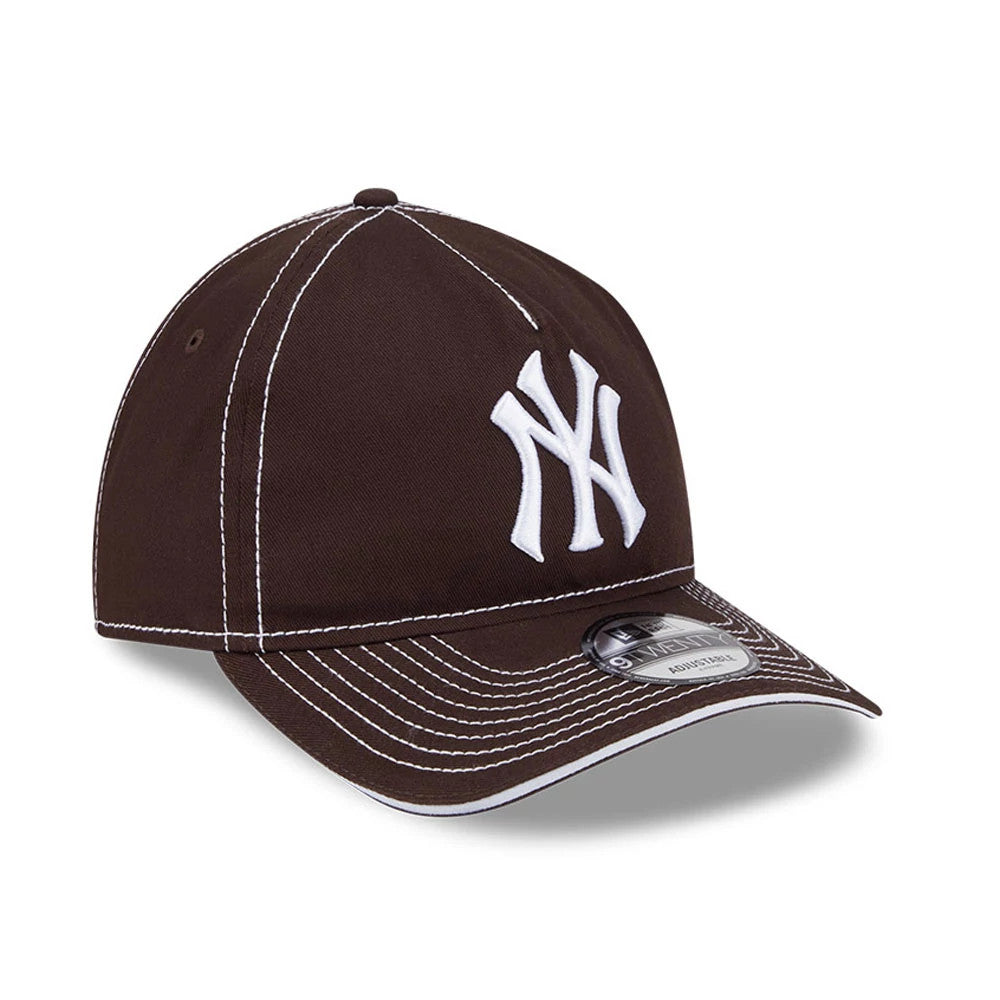 Pictured is this MLB Contrast New York Yankees 9TWENTY A-Frame cap in dark brown. 3