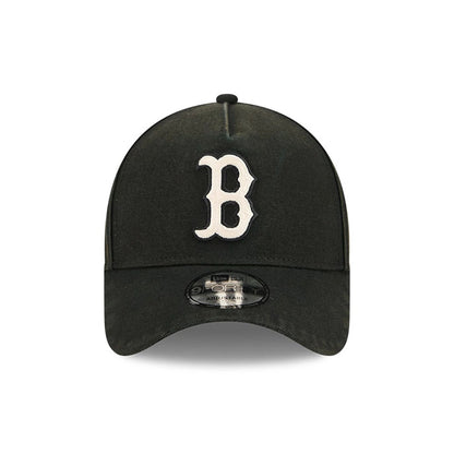 Pictured is this MLB Washed Canvas Boston Red Sox 9FORTY A-Frame cap in black. 2