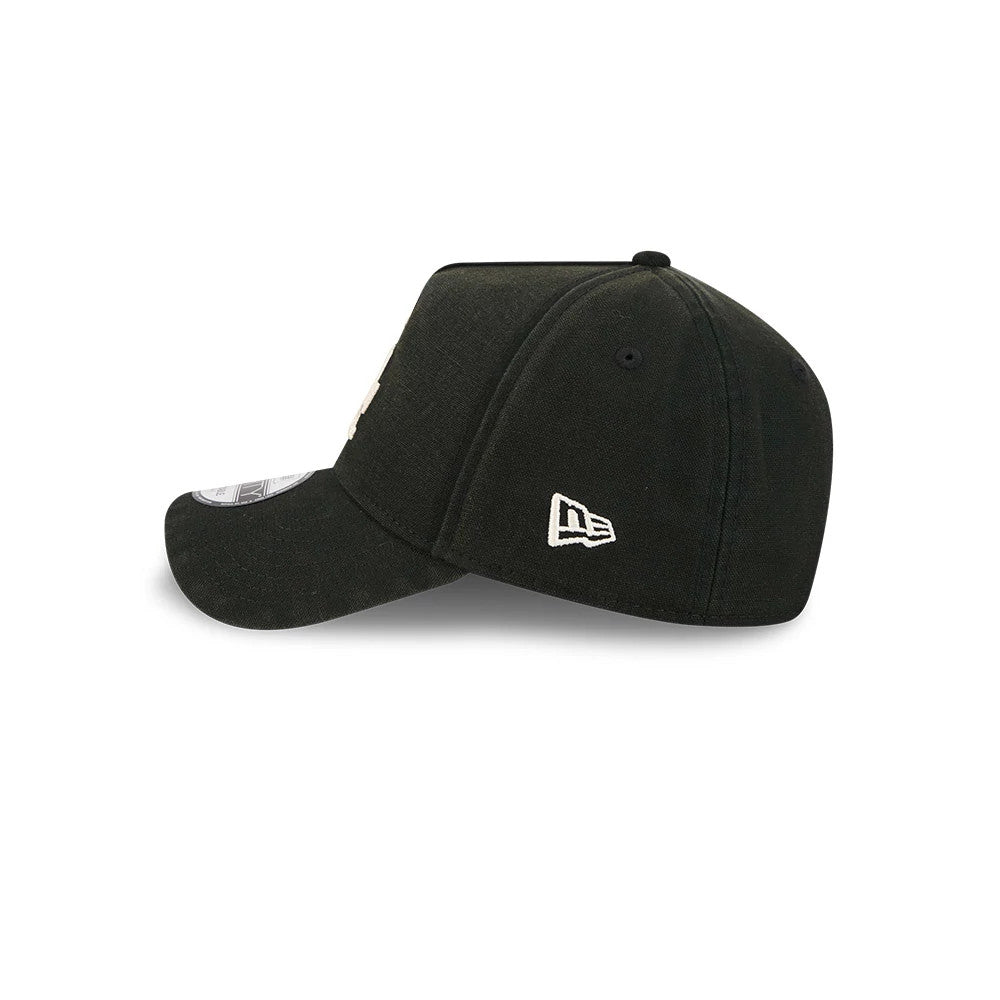 Pictured is this MLB Washed Canvas LA Dodgers 9FORTY A-Frame cap in black. 5