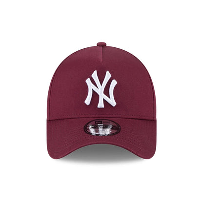 Pictured is this MLB Autumn Mix New York Yankees 9FORTY A-Frame cap in dark red. 3
