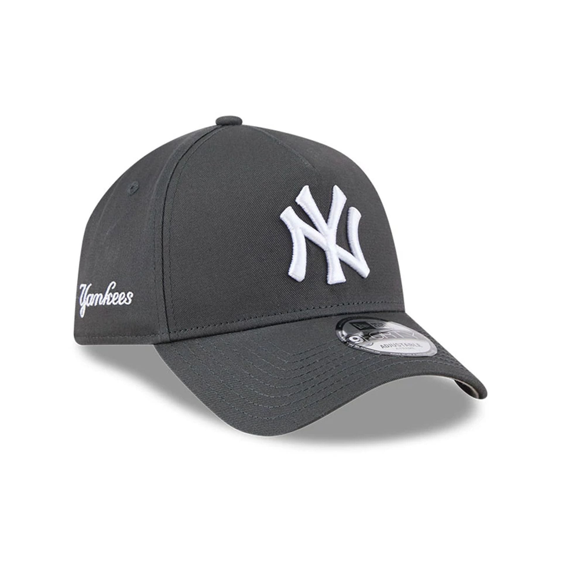 Pictured is this MLB Autumn Mix New York Yankees 9FORTY A-Frame cap in charcoal. 1