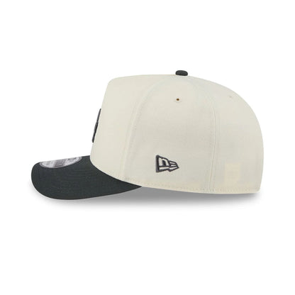 Pictured is this MLB Chrome LA Dodgers 9FIFTY A-Frame Snapback cap in cream. 5
