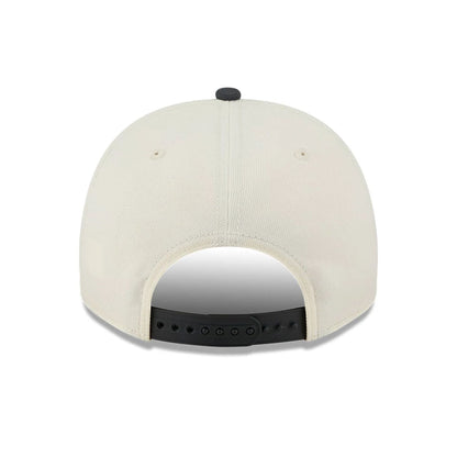 Pictured is this NBA Chrome Chicago Bulls 9FIFTY A-Frame Snapback cap in cream. 7