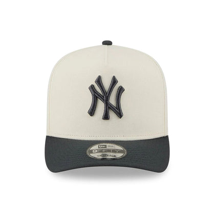 Pictured is this MLB Chrome New York Yankees 9FIFTY A-Frame Snapback cap in Cream. 3