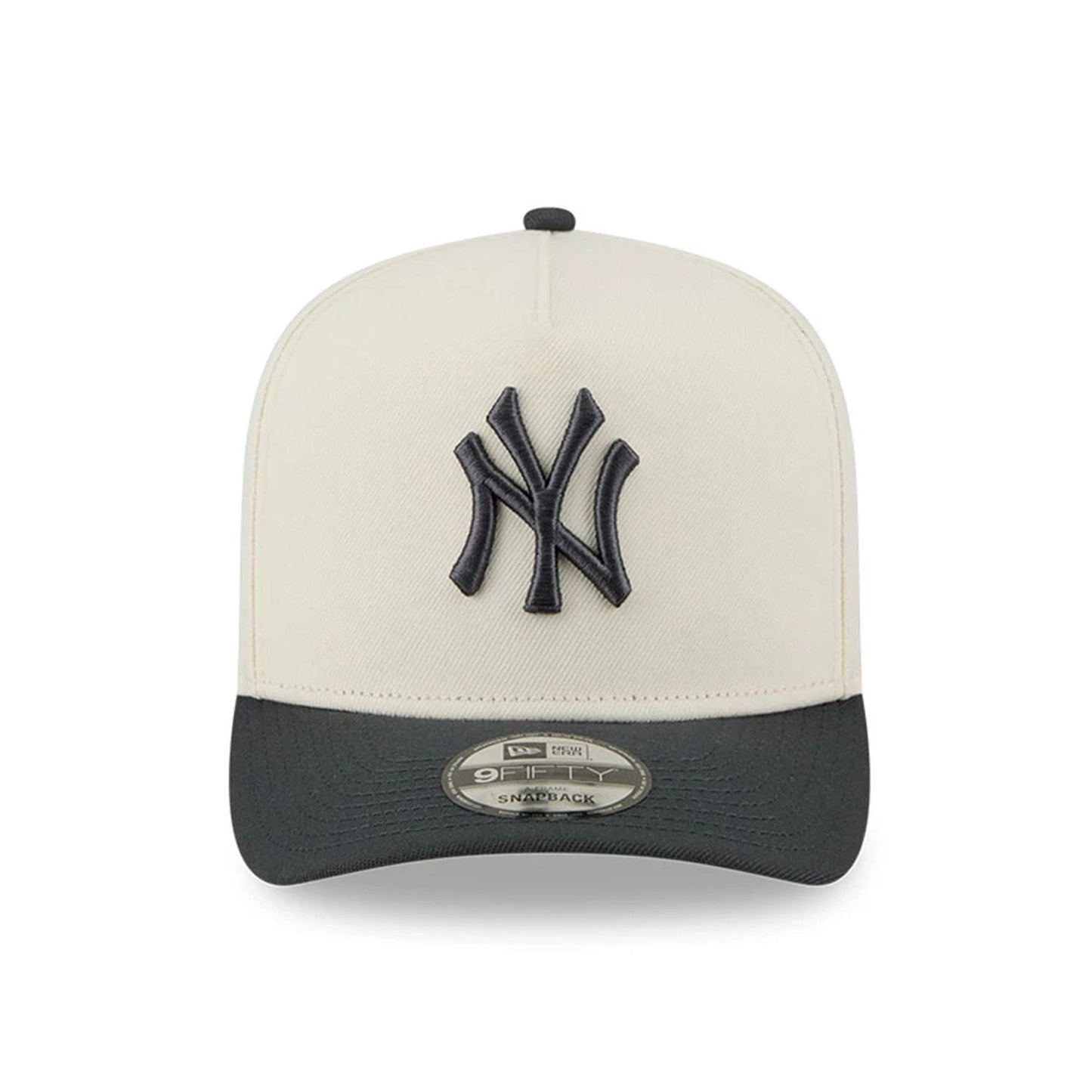 Pictured is this MLB Chrome New York Yankees 9FIFTY A-Frame Snapback cap in Cream. 3